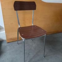 Sedia Vintage Formica effetto legno Modernariato