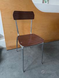 Sedia Vintage Formica effetto legno Modernariato