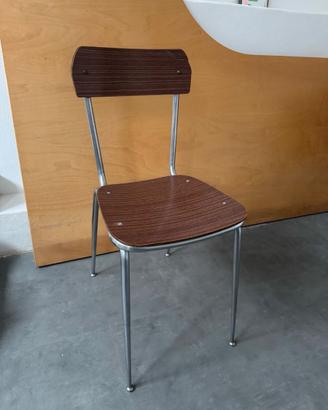 Sedia Vintage Formica effetto legno Modernariato