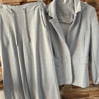 Completo giacca e pantalone in felpa, tensione in