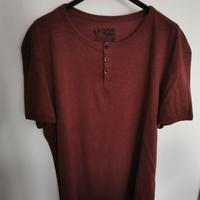 Maglietta bordeaux con bottoni (Your Turn, tg. XL)