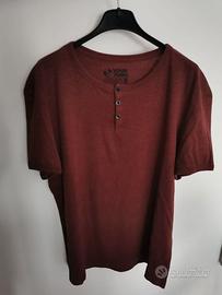 Maglietta bordeaux con bottoni (Your Turn, tg. XL)