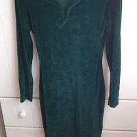 Abitino mini Verde smeraldo velluto liscio elastic