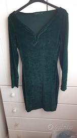 Abitino mini Verde smeraldo velluto liscio elastic