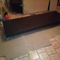 Mobile Panca bassa laccata marrone 195x60x20 cm