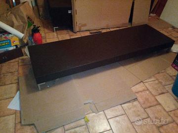 Mobile Panca bassa laccata marrone 195x60x20 cm