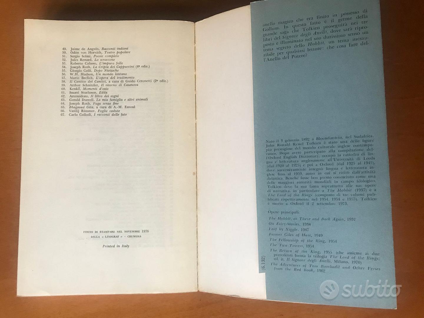 LO HOBBIT - Tolkien Adelphi 1976 Seconda edizione - Libri e Riviste In  vendita a Roma
