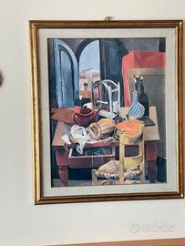 Quadro con stampa Cucina con sedia di Guttuso