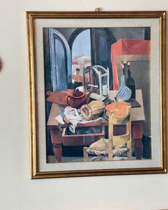 Quadro con stampa Cucina con sedia di Guttuso