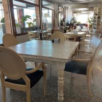 tavolo quadrato in legno, artigianale