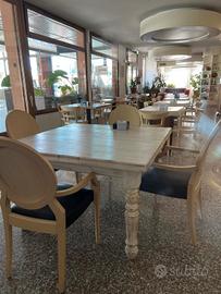 tavolo quadrato in legno, artigianale