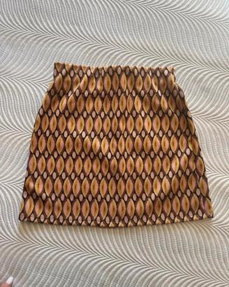 Minigonna a tubino con stampa geometrica vintage