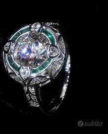 Moissanite anello tg 18 mm