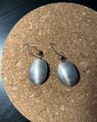 Orecchini Minimal Steel - Ovali satinati