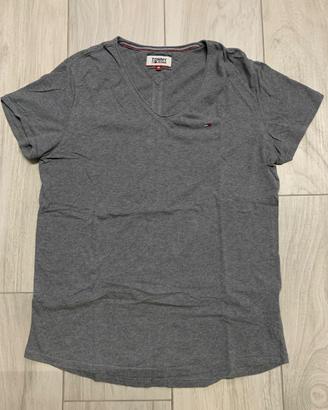 Tommy Hilfiger t-shirt grigia M manica corta, scol