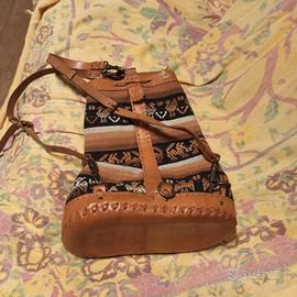 zaino cuoio etnico