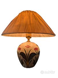 Lampada da tavolo in ceramica dipinta a mano