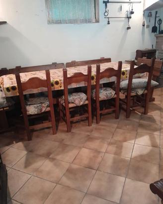 TAVOLO CON PANCA COMPLETO DI SEDIE