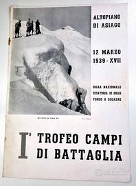 1939 Asiago I° Trofeo Campi di Battaglia opuscolo