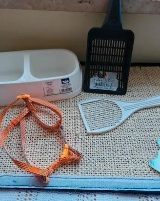 Gatto/ ciotolina / tiragraffi/ guinzaglio / palett