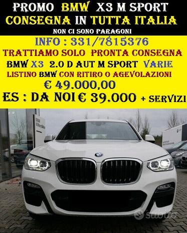BMW X3 2.0 D AUT M SPORT VARIE AZIENDALI