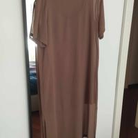 Vestito Zara marrone velato con sottoveste S nuovo