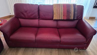 Set Divano 3 Posti + 2 Poltrone in Vera Pelle