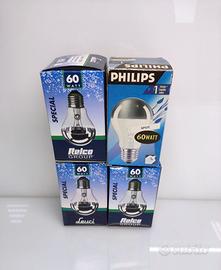 4 Lampadine Leuci Philips 60W Goccia Cupola