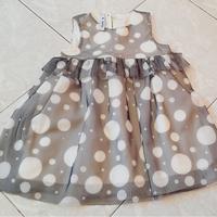 Vestitino vestito bimba bambina  grigio con cerchi