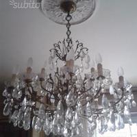 Lampadario gocce cristallo anni 60