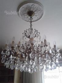 Lampadario gocce cristallo anni 60