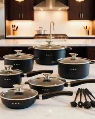 Set di pentole in pietra lavica 23 Pcs