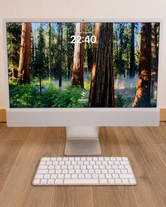 Apple iMac 24″ M1 2021 –8 GB RAM SSD 256 GB Argent
