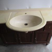 Mobile bagno arte povera legno noce anni '80