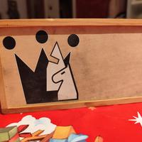 Scatola in legno con scacchi