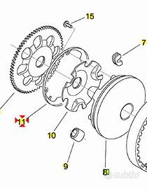 Coperchio portarulli Aprilia Mojito 50 AP2MEA00042
