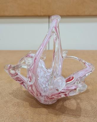 CESTINO CENTROTAVOLA IN VETRO DI MURANO