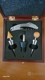 set vino cofanetto in legno 