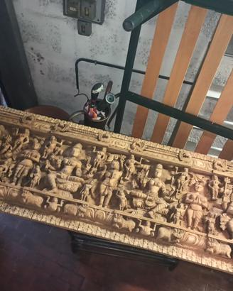 Pannello decorativo orientale intagliato, probabil