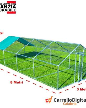 Recinto per Galline 3x8 m x h 2 m – 24 mq verdino