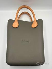 O Bag Original Full spot verde oliva manici cuoio