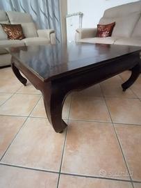 Tavolo da salotto in legno massello noce