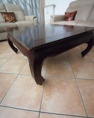 Tavolo da salotto in legno massello noce
