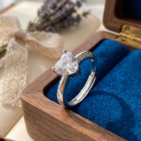 Anello a Cuore - Argento 925 Placcato Oro bianco