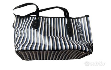 Borsa Trussardi a spalla a righe di pelle
