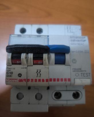 Interruttore Magnetotermico/Differenziale 10/0,03A