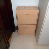 SCARPIERA IN LEGNO A DUE ANTE PIANO DOPPIO