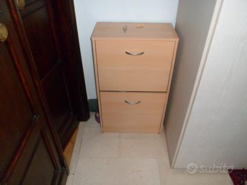 SCARPIERA IN LEGNO A DUE ANTE PIANO DOPPIO