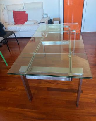 Tavolo allungabile in cristallo 165/245x85