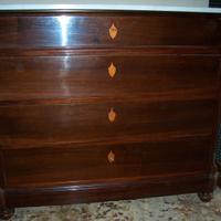 ANTICO CASSETTONE IN NOCE PRIMI 900 MARMO NUOVO